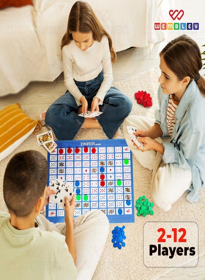 Wembley Sequence Strategy Board Game for Adults and Family at Home | Fun Card and Board Game for Kids | Educational and Party Game for Kids Ages 7 Plus, Activity Toy Gift Set for 2 to 12 Players - Image 4